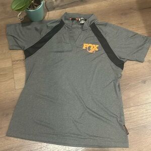 Fox Racing Shocks Stretchy Polo/Tech Tee Medium with Factory Logo. Mint Like New